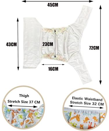 Cutieplusu Washable Pocket Diaper Cover - Adjustable Reusable Leak-Proof Breathable Adult Fabric Diaper - Cute Giraffe Design - Buy Online on GoSupps.com