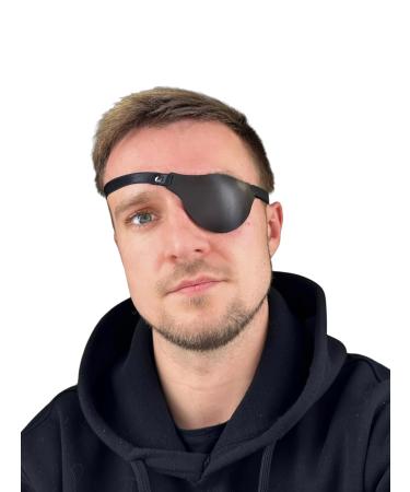 Premium Black Leather Eye Patch for Men & Women | Slim Design for Comfort - Buy Online on GoSupps.com