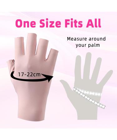 Baofuwan UV Gloves for Nail Lamp Professional UPF50+ UV Protection Gloves 2 Pairs-black+pink - Buy Online on GoSupps.com