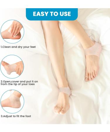 3 Pairs Silicone Heel Protectors with Aloe Vera - Sumiwish Gel Heel Pads for Cracked Heels Plantar Fasciitis & Achilles Tendonitis - Comfortable Relief for Men & Women - Buy Online on GoSupps.com