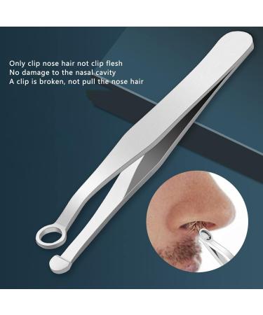 Nose Hair Tweezers Round Head Nose Hair Trimming Tweezers Stainless Steel for Men Women Body Noses - Buy Online on GoSupps.com