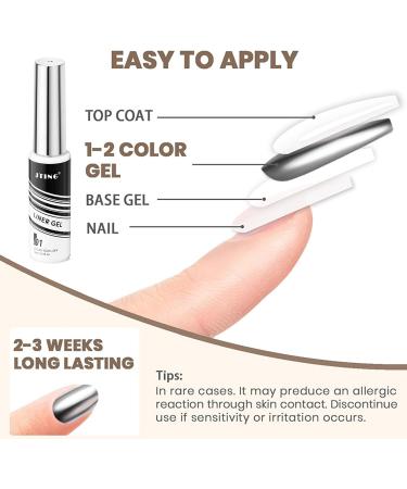 White Nail Polish - Painted Gel Nail Polish - White Gel Liner Nail Polish - 12ml Gel Liner Nail Art with Thin Brush - Nail Color Painting Nail Gel - Soak off UV Lamp Manicure Salon - Buy Online on GoSupps.com