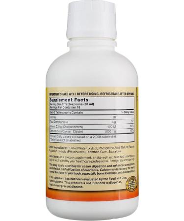 Liquid Calcium Citrate 1000mg with D3 Blueberry | 16 fl oz Bottle - Buy Online on GoSupps.com