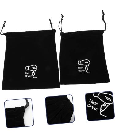 BELLIFFY 2pcs Storage Bag Styling Tool Organizer Empty Matte Lip Tubes Hair Dryer Supplies Velvet Black - Buy Online on GoSupps.com