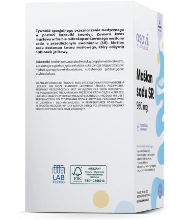 Osavi Sodium Butyrate SR 960mg - 60 Vegan Capsules - Buy Online on GoSupps.com