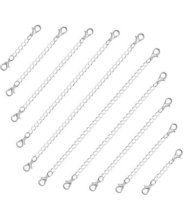 Anezus 10Pcs Necklace Extenders - Silver Bracelet Extender for Jewelry Making - Assorted Sizes - Buy Online on GoSupps.com