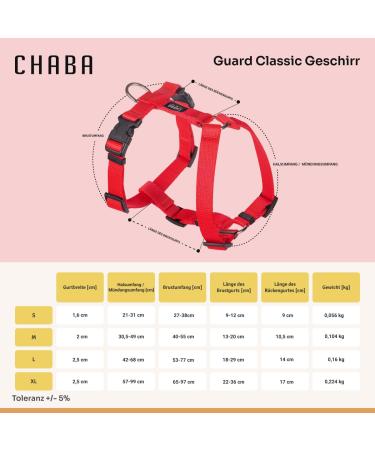 Chaba Guard Dog Harness for Small & Medium Dogs - Adjustable Anti-Pull Lightweight Step-In Control Harness in Red - Buy Online on GoSupps.com