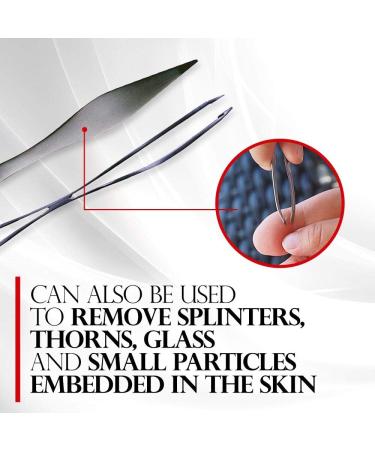Titania Germany Double End Angled Tip Point Splint Tweezers - Medical Grade Stainless Steel - Easy to Use No Slip Grip for Personal Use - Matte Black - Buy Online on GoSupps.com
