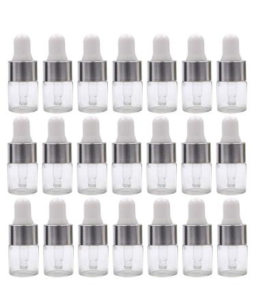 ConStore 50pcs Clear Glass Dropper Bottles Mini Essential Oil Vials with Glass Eye Dropper Empty Cosmetic Lotion Sample Bottles Refillable DIY Cosmetic Container Liquid Perfume (2ml)