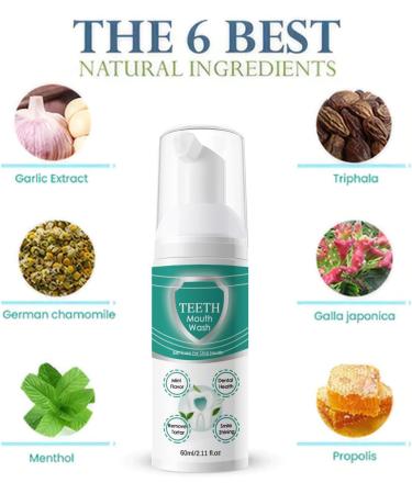 Teeth Care Mouthwash Set - Whitening Foam & Refreshing Breath - Deep Cleaning (2PCs) - Buy Online on GoSupps.com