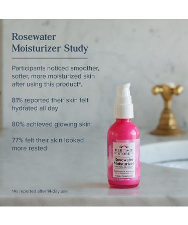 Heritage Store Rosewater Facial Moisturizer - Rose Complex, Niacinamide, Hyaluronic Acid - Vegan, Paraben & Cruelty Free - 2oz - Buy Online on GoSupps.com