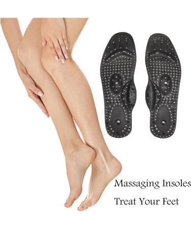 Acupressure Magnetic Shoe Insoles for Foot Pain Relief - Black (Female) - Buy Online on GoSupps.com