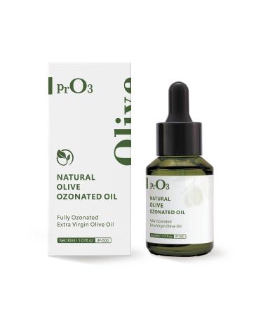 PrO3 Fully Ozoneted Olive Oil-100% Pure Ozone Oil-1 OZ-Glass Dropper Bottle-Organic Natural for Skin Care Essence Oil- Rich in Reactive Oxygen.
