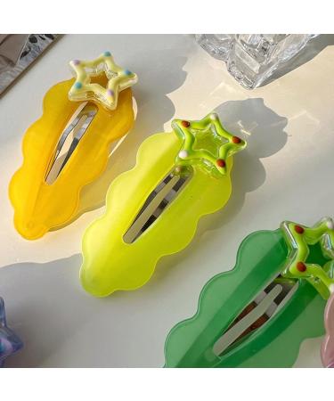 xbiez Colorful Star Shape Hairpins Hot Girls Matte Texture Star Hair Clip Y2k Style Barrettes Cute Star Hair Clip for Teens Dark blue - Buy Online on GoSupps.com