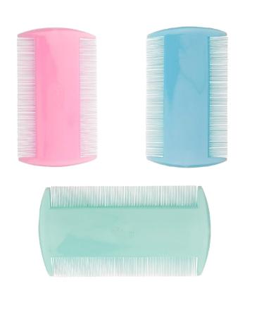 Lice Combs Double Sided 3 Pieces Nit Combs Remove Head Lice Nits Fleas Multicolor Medium