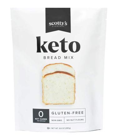 Keto Bread Zero Carb Mix - Keto and Gluten Free Bread Baking Mix - 0g Net Carbs Per Serving - Easy to Bake - No Nut Flours - Makes 1 Loaf (9.8oz Mix) - Sugar Free, Non-GMO, Kosher Bread 9.8 Ounce (Pack of 1)