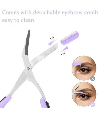 Premium Purple Eyebrow Shears & Tweezers Set | Trimmer Razors & Facial Hair Removal Tools for Men & Women - Buy Online on GoSupps.com