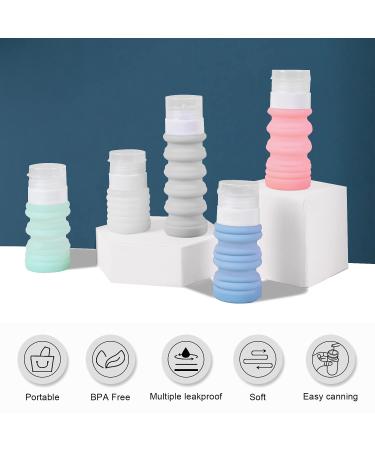 MeFold Silicone Travel Shampoo Bottles Kit - TSA Approved, Leakproof, Collapsible Toiletry Containers - BPA Free, 5 Piece Set for Liquid Toiletries - Airport Travel Accessories - Buy Online on GoSupps.com