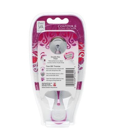 Pure Silk Contour 6 Women's Razor with 2 Blade Refills | Smooth & Comfortable Shaving - Buy Online on GoSupps.com