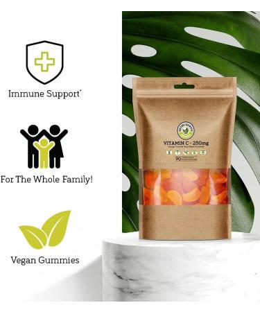 Doctors Scientific DSO Vitamin C Gummies - Delicious and Natural Orange Flavored Gummies - Vegan Plant Based Gummies 90 Count - Buy Online on GoSupps.com