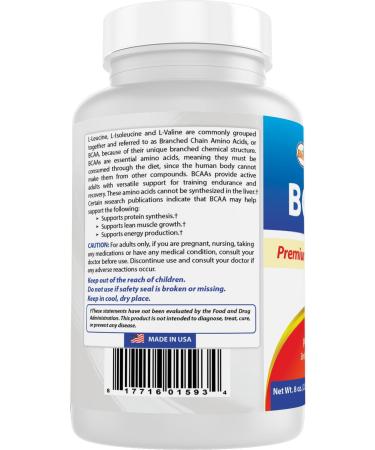 Best Naturals BCAA Powder 8 OZ Branch Chain Amino Acids Pharmaceutical Grade - Buy Online on GoSupps.com