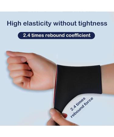 Wrist Compression Sleeve - Support for Tendonitis Arthritis & Sprains | Pain Relief & Elastic Carpal Tunnel Protector (Black - Buy Online on GoSupps.com