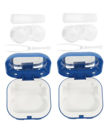 Solustre box with 2 sets contact lens container contact lenses case contact lens box accessories for contact lenses container for lenses fashion make-up mirror case.