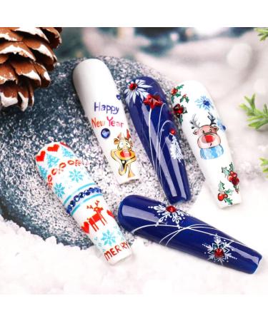 Christmas Nail Art Stickers CHANGAR Winter Penguin Lovely Santa Claus Deer Snowman Self-Adhesive Nail Art Decals 3D Design Christmas Tree Sticker Decorations for Face Body Hand Nail - Buy Online on GoSupps.com
