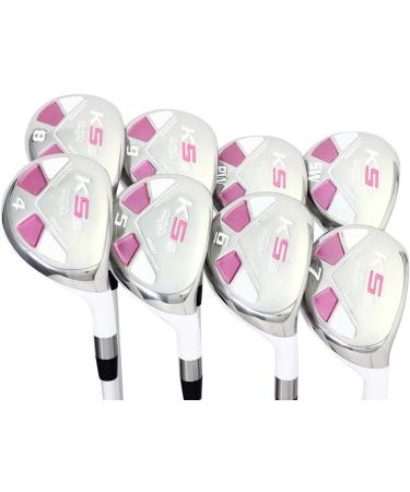 Majek White Pearl Petite Senior Ladies Golf Hybrids Irons Set - New Senior Petite Women's True Hybrid Ultra Light Weight Forgiving Package (4-PW, SW) - Lady Flex Utility Clubs - Buy Online on GoSupps.com