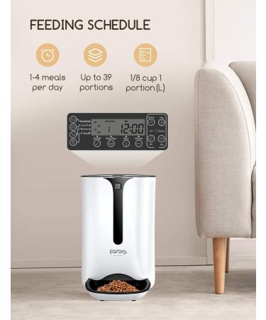 Automatic Cat Feeder  Faroro Dog Food Dispenser for Small Pets with Distribution Alarms  Portion Control  Voice Recorder and Programmable Timer for up to 4 Meals per Day - Buy Online on GoSupps.com