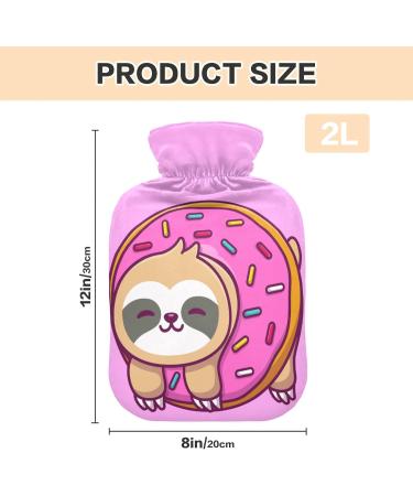 Sloth Donut Hot Water Bottle with Cover - 2L for Pain Relief & Hot Cold Compress - Buy Online on GoSupps.com