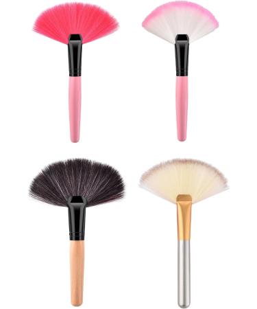 Practical Fan Makeup Brush Collection For Women Girls Blending Synthetic Bristles Eyeshadow Brush Face Cosmetic Brown and Black Hair - Buy Online on GoSupps.com