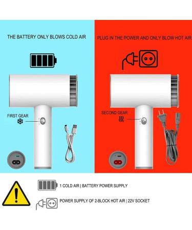 Cordless Hair Dryer Portable Travel Hair Dryer Wireless Hair Dryer Lightweight Mini Hair Dryer USB 2000mAh Rechargeable for Art Painting/Outdoor - Buy Online on GoSupps.com