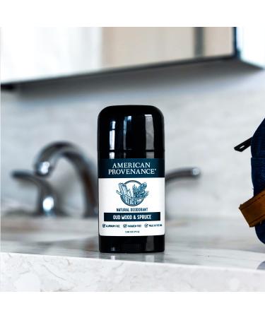 American Provenance Men's Aluminum Free Deodorant - Long-Lasting Natural Protection with Essential Oils - Oud Wood & Spruce Scent - Made in USA - Cruelty Free - 1 Pack - Buy Online on GoSupps.com