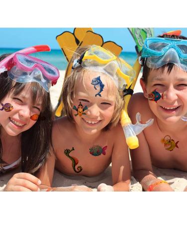 Ooopsiun Ocean Animals Temporary Tattoos - 12 Sheets Kids Fish Birthday Party Decorations - Buy Online on GoSupps.com