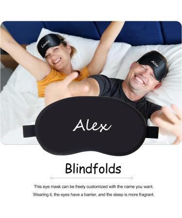 Personalized Name Sleep Mask - Custom Blackout Eye Mask for Night Sleeping and Travel - Customizable Elastic Cord - Ideal for Women and Men - Buy Online on GoSupps.com