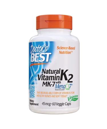 Doctor's Best Natural Vitamin K2 MK-7 with MenaQ7 45 mcg 60 Veggie Caps