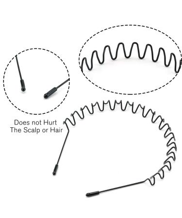 Buy 9 Pieces Unisex Black Metal Hairbands - Fashionable Wave Elastic Headbands for Outdoor Sports & Yoga - Buy Online on GoSupps.com