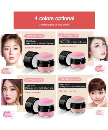 Oil Control Air Cushion Blush Loose Powder Blush Air Cushion Blush Natural Blusher For Cheeks Air Cushion Cheek Blush Highly Pigmented Blush Makeup Matte Blush Powder (02 orange pink) - Buy Online on GoSupps.com