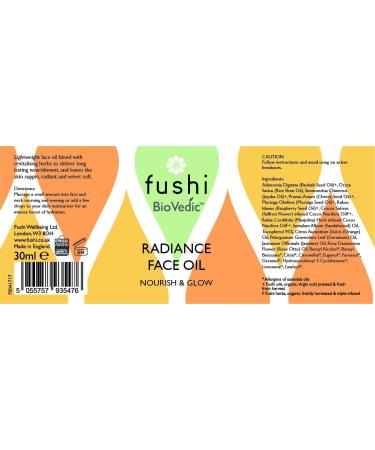 Fushi Biovedic Radiance Face Oil 30ml | Fresh Pressed | Ayurvedic Herb Manjisthta Kalahari Melon Seed & Raspberry Seed | Best for Dull Skin Fine Lines & Dry Skin Relief | Manufactured in The UK - Buy Online on GoSupps.com