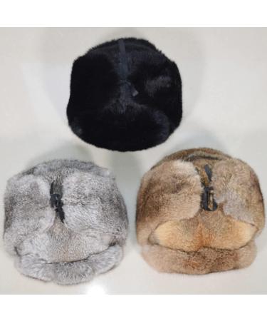 NWSTESLE Men's Fur Ushanka Russian Trapper Hat with Earflap - Brown, X-Large - Buy Online on GoSupps.com