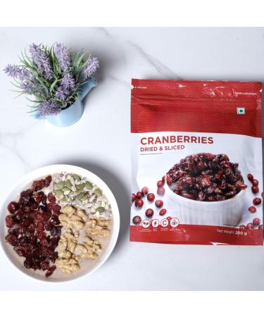 Generic Dried Cranberries Cranberry Healthy Snack for kids and adults Resealable No Gluten Antioxidant Rich Immunity Booster - 200 gm - Buy Online on GoSupps.com
