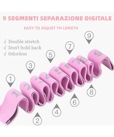 Elastic Yoga Belt - 9 Loop Stretch Band for Yoga Pilates & Strength Training - Fitness Flexibility Tool - Pink - Buy Online on GoSupps.com