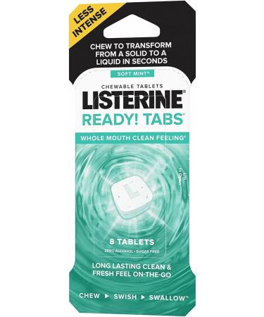 Listerine Ready! Tabs Soft Mint Chewable Tablets - 4-Hour Fresh Breath, Sugar-Free & Alcohol-Free - 8 ct - Buy Online on GoSupps.com
