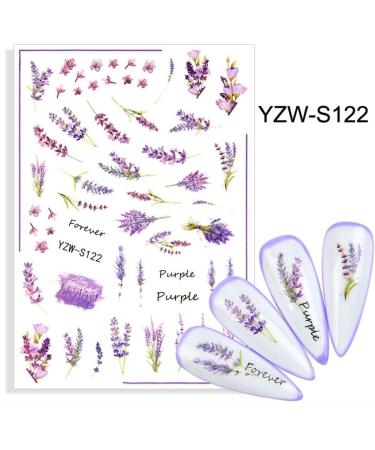 1 Sheet Decoration Sweet Summer Series Nail Sticker Butterfly-shape Lavender Decals Stickers(YZW-S130) - Buy Online on GoSupps.com