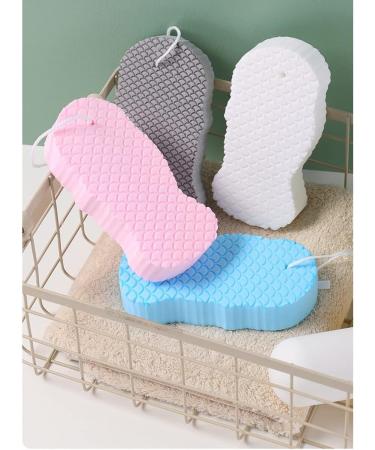 BZG Exfoliating Bath Sponges for Women - Pink Grey 2 Pack | Shower Sponge Set - Buy Online on GoSupps.com