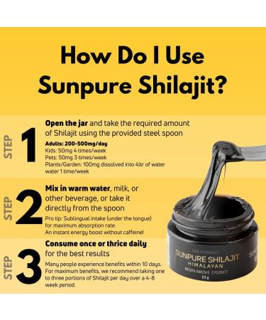 Gold Graded Himalayan Shilajit Above 17000FT 15Grams Purified & Organic 45 Days Sundried Shilajit Resin 85 + Natural Essential Minerals 85% Fulvic Acid 13% Humic Acid Highest Bioavailability - Buy Online on GoSupps.com