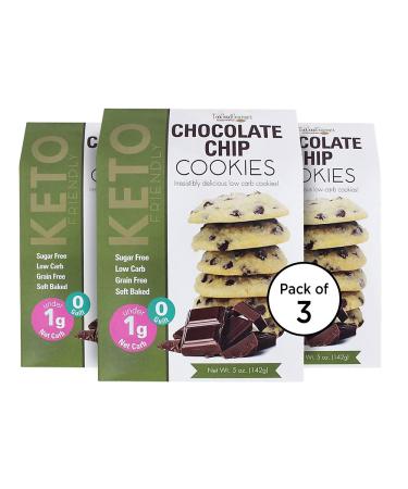 Too Good Gourmet Keto Cookies, Soft-Baked Healthy Snacks, Sugar and Grain-Free Low Carb Keto Snacks, Healthy Sweets with Less Than 2g Net Carbs (Pack of 3, 5oz Boxes, Chocolate Chip) Chocolate Chip 5 Ounce (Pack of 3)