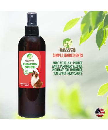 Bath & Brush Therapies Pumpkin Spice Pet Cologne 12.5 oz | Long-Lasting Odor Eliminator for Dogs | Cruelty-Free, Paraben-Free, Biodegradable, Non-Toxic | Made in USA - Buy Online on GoSupps.com
