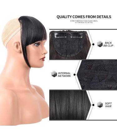 Bangs Hair Clip Synthetic Heat Resista Fake Bangs French Bangs Hair Piece Clip in Thick Natural Full Bangs Straight Fringe with Temples for Women Girls Bangs Clip in Hair (Color : 123-11 Size : 15c 15cm 123-11 - Buy Online on GoSupps.com